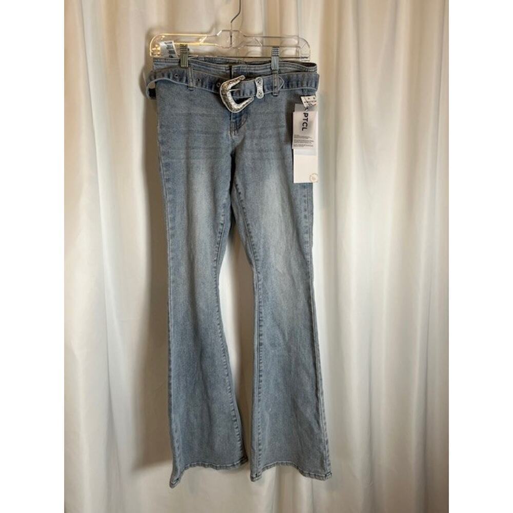 PTCL Ethikal Clothing Lightwash Jeans For Women Light Blue with Belt Size 26 - Picture 1 of 8